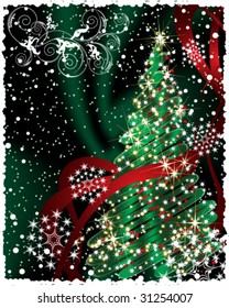 Christmas card with Christmas tree