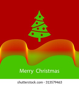 Christmas card with Christmas tree