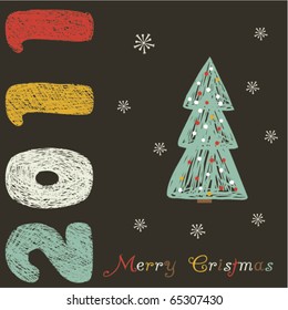 Christmas card with Christmas tree