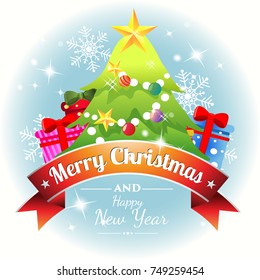 christmas card with tree