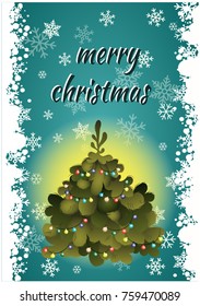 Christmas card with Christmas tree