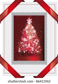Christmas card with Christmas tree