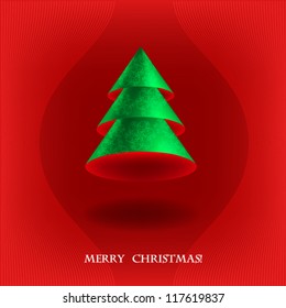 Christmas card with Christmas tree 3d