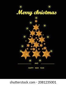 christmas card with christmas tree, Christmas banner. Background Xmas design Red Christmas Background with Border made black