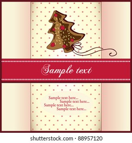 Christmas card with Christmas tree cookie