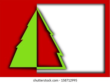 Christmas card with tree and copy space