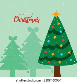 christmas card with tree decoration