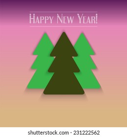 Christmas Card. Christmas tree. Flat design style. Made in vector