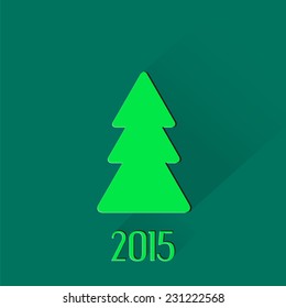 Christmas Card. Christmas tree. Flat design style. Made in vector