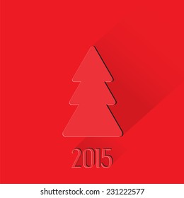 Christmas Card. Christmas tree. Flat design style. Made in vector