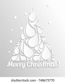 Christmas card with Christmas tree. Modern vector background
