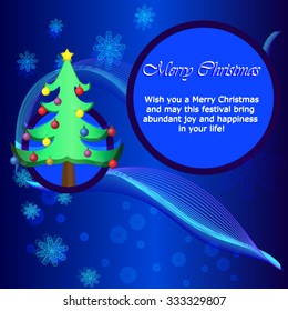 Christmas card with the Christmas tree. Christmas. New Year