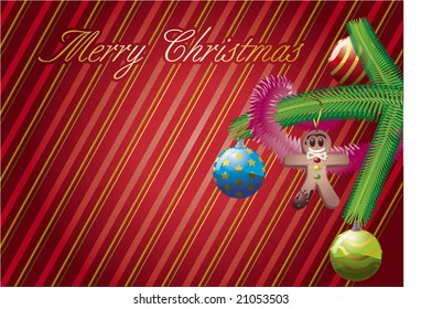 christmas card christmas tree red
