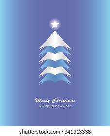 Christmas card with tree and star