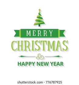 Christmas card with tree and typography