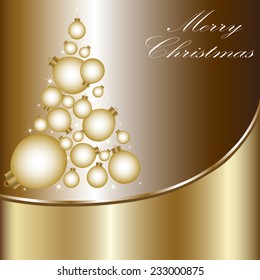 Christmas card with a Christmas tree . vector