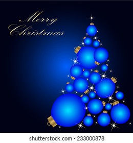Christmas card with a Christmas tree . vector