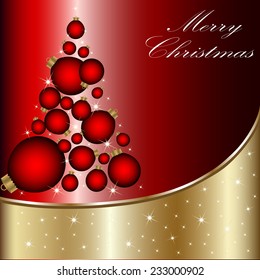 Christmas card with a Christmas tree . vector