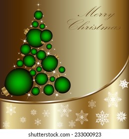 Christmas card with a Christmas tree . vector