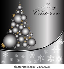 Christmas card with a Christmas tree . vector