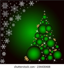 Christmas card with a Christmas tree . vector
