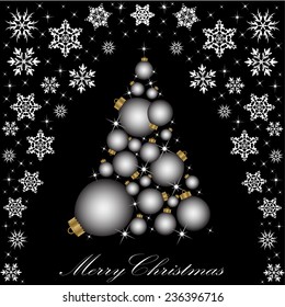Christmas card with a Christmas tree. vector