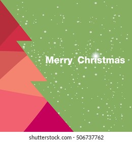Christmas card with Christmas tree vector design.
