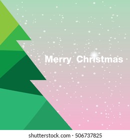 Christmas card with Christmas tree vector design.
