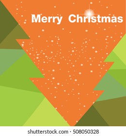 Christmas card with Christmas tree vector design.