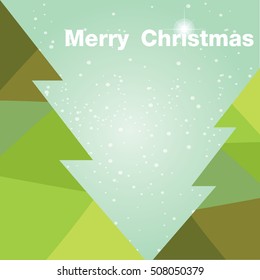 Christmas card with Christmas tree vector design.