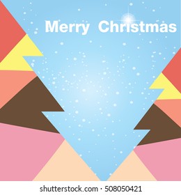 Christmas card with Christmas tree vector design.