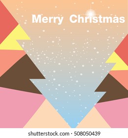 Christmas card with Christmas tree vector design.