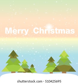 Christmas card with Christmas tree vector design.