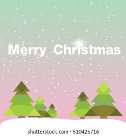 Christmas card with Christmas tree vector design.