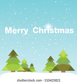 Christmas card with Christmas tree vector design.