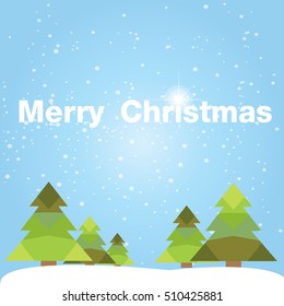 Christmas card with Christmas tree vector design.