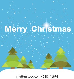 Christmas card with Christmas tree vector design.