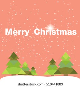 Christmas card with Christmas tree vector design.