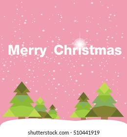 Christmas card with Christmas tree vector design.