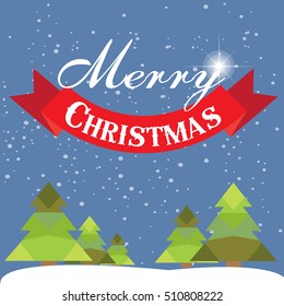 Christmas card with Christmas tree vector design.