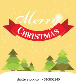 Christmas card with Christmas tree vector design.