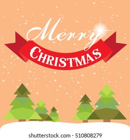 Christmas card with Christmas tree vector design.