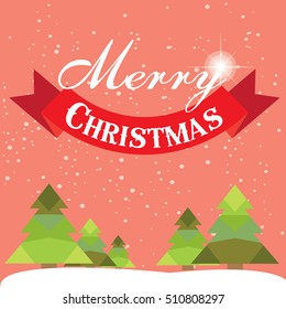 Christmas card with Christmas tree vector design.