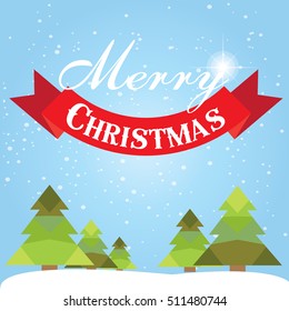 Christmas card with Christmas tree vector design.