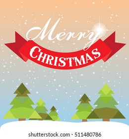 Christmas card with Christmas tree vector design.