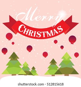 Christmas card with Christmas tree vector design.
