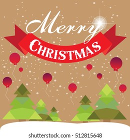 Christmas card with Christmas tree vector design.