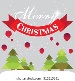 Christmas card with Christmas tree vector design.