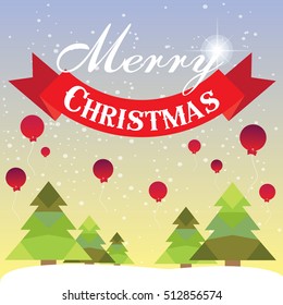 Christmas card with Christmas tree vector design.