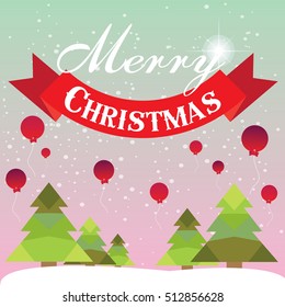 Christmas card with Christmas tree vector design.